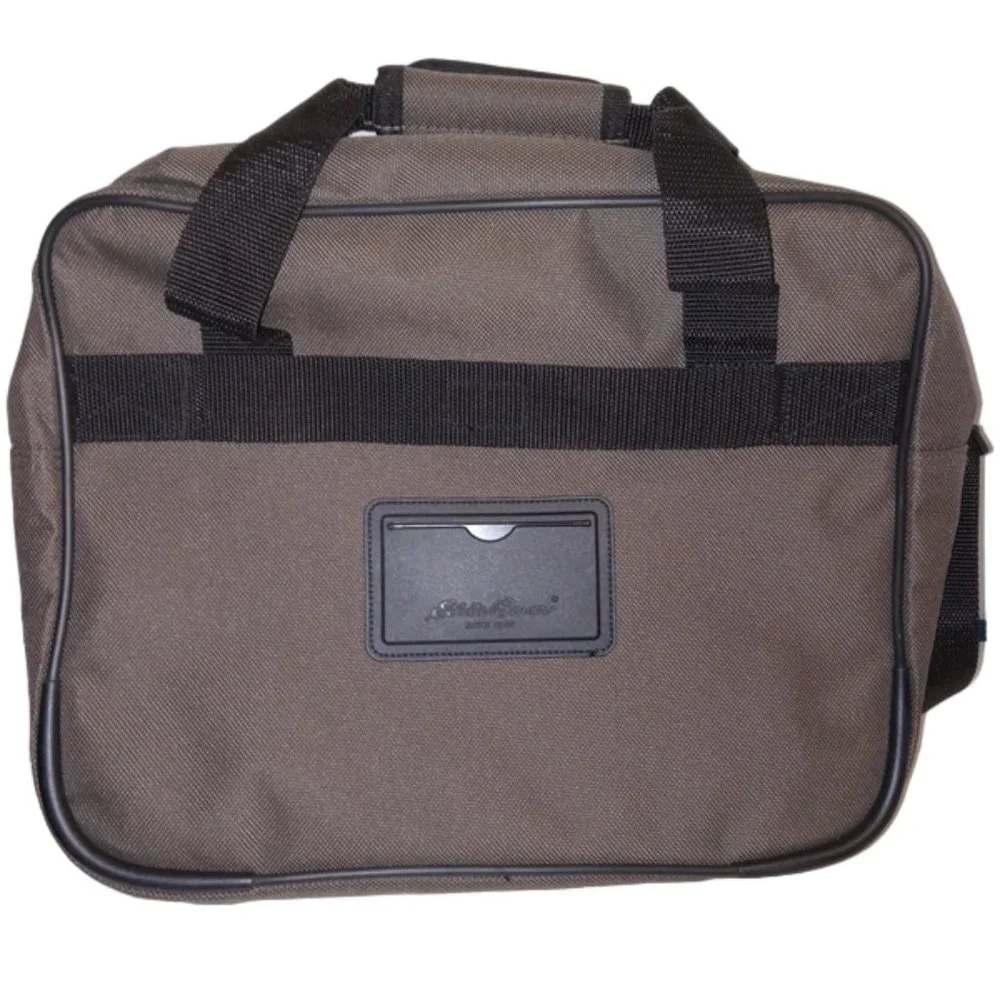 Eddie Bauer Juniper Green Canvas Travel Messenger Luggage Bag EUC